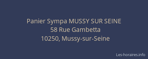 Panier Sympa MUSSY SUR SEINE