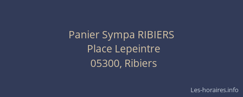 Panier Sympa RIBIERS