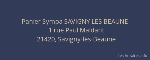 Panier Sympa SAVIGNY LES BEAUNE