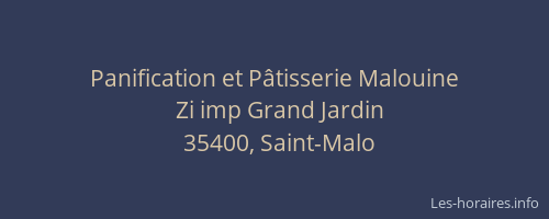 Panification et Pâtisserie Malouine