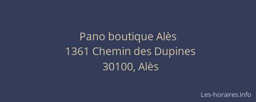 Pano boutique Al&egrave;s