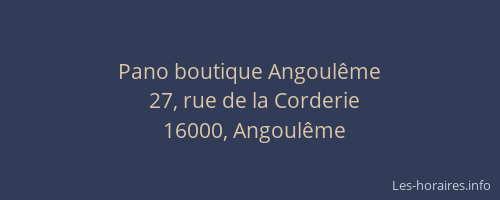 Pano boutique Angoulême