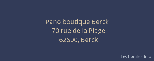 Pano boutique Berck
