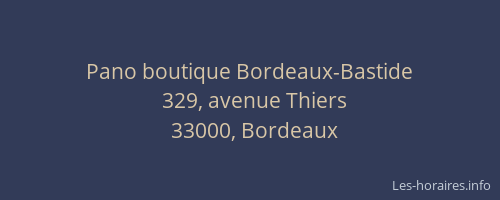 Pano boutique Bordeaux-Bastide