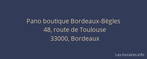Pano boutique Bordeaux-Bègles