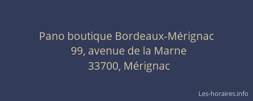 Pano boutique Bordeaux-Mérignac