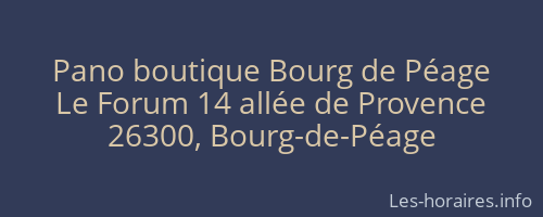 Pano boutique Bourg de Péage