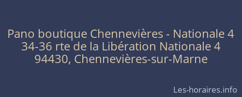 Pano boutique Chennevières - Nationale 4