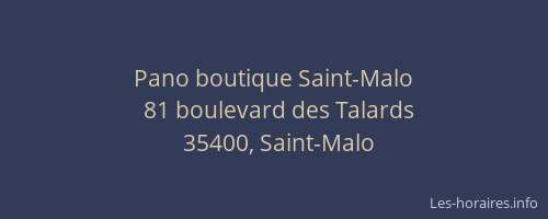 Pano boutique Saint-Malo