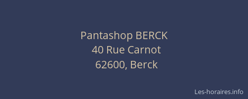 Pantashop BERCK