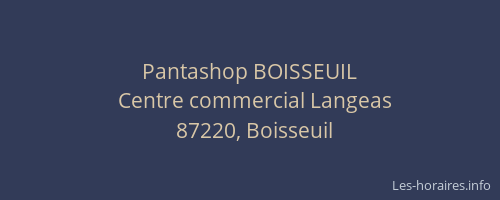 Pantashop BOISSEUIL