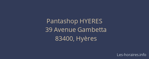 Pantashop HYERES
