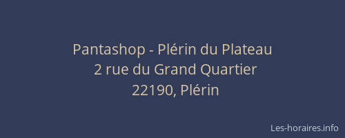 Pantashop - Pl&eacute;rin du Plateau