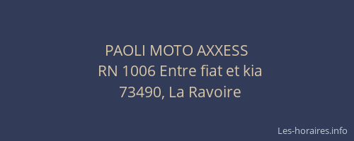 PAOLI MOTO AXXESS