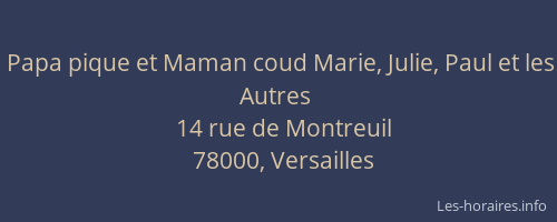 Papa pique et Maman coud Marie, Julie, Paul et les Autres