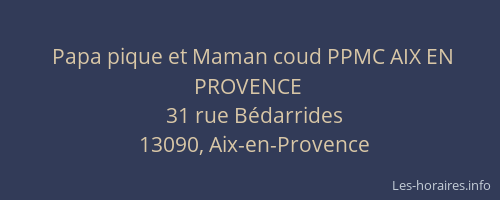 Papa pique et Maman coud PPMC AIX EN PROVENCE