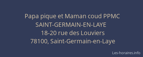 Papa pique et Maman coud PPMC SAINT-GERMAIN-EN-LAYE