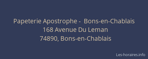 Papeterie Apostrophe -  Bons-en-Chablais