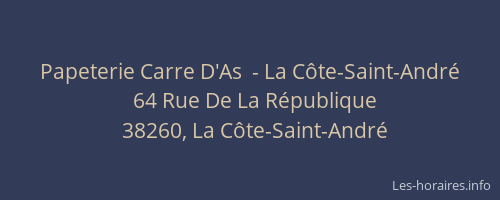 Papeterie Carre D'As  - La Côte-Saint-André