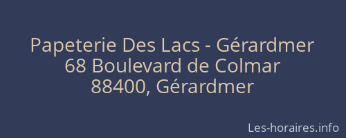 Papeterie Des Lacs - Gérardmer