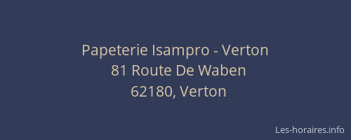 Papeterie Isampro - Verton