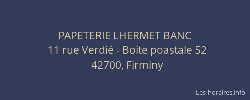 PAPETERIE LHERMET BANC