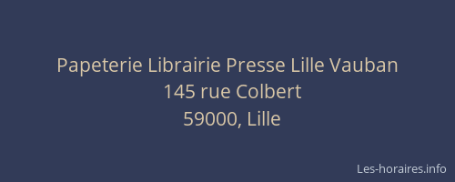 Papeterie Librairie Presse Lille Vauban