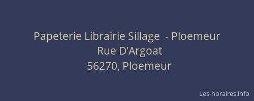 Papeterie Librairie Sillage  - Ploemeur