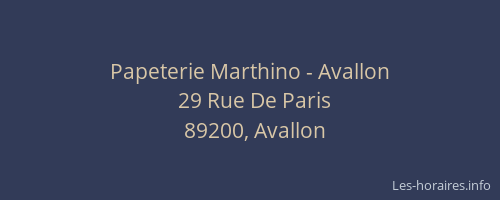 Papeterie Marthino - Avallon
