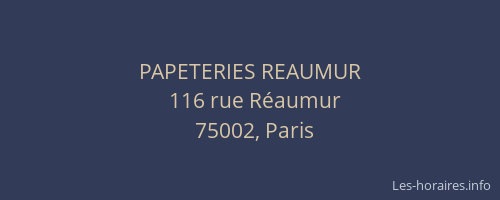 PAPETERIES REAUMUR