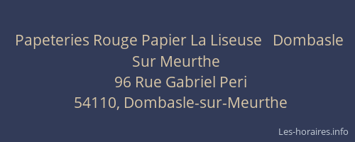 Papeteries Rouge Papier La Liseuse   Dombasle Sur Meurthe