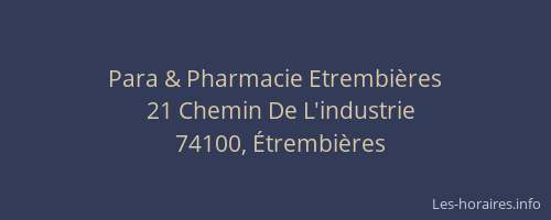 Para & Pharmacie Etrembières