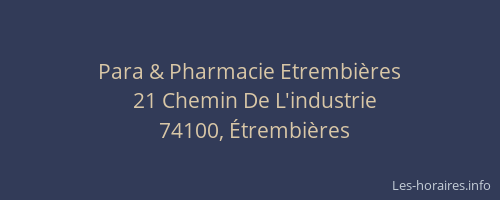 Para & Pharmacie Etrembi&egrave;res