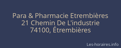 Para & Pharmacie Etrembières