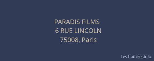 PARADIS FILMS