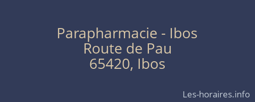 Parapharmacie - Ibos