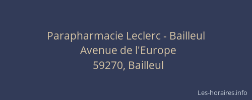 Parapharmacie Leclerc - Bailleul