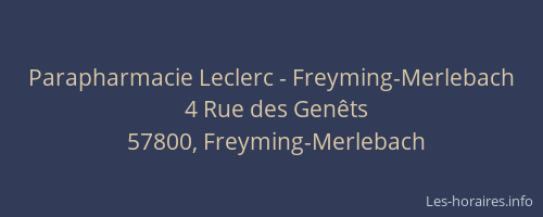 Parapharmacie Leclerc - Freyming-Merlebach