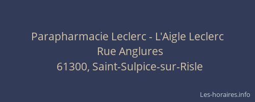 Parapharmacie Leclerc - L'Aigle Leclerc