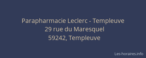 Parapharmacie Leclerc - Templeuve