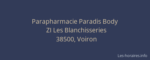 Parapharmacie Paradis Body