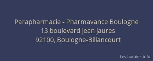 Parapharmacie - Pharmavance Boulogne