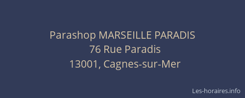 Parashop MARSEILLE PARADIS