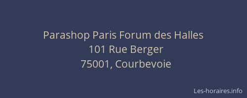 Parashop Paris Forum des Halles
