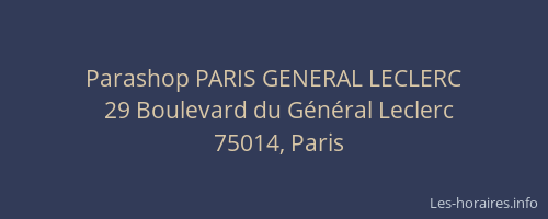 Parashop PARIS GENERAL LECLERC