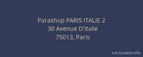 Parashop PARIS ITALIE 2