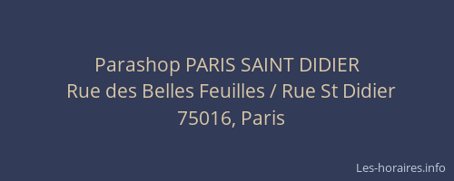Parashop PARIS SAINT DIDIER