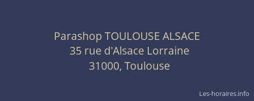 Parashop TOULOUSE ALSACE