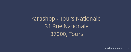 Parashop - Tours Nationale