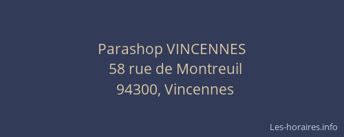 Parashop VINCENNES